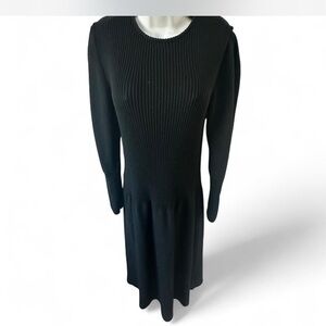 Chic Black Long Sleeve Knit Dress